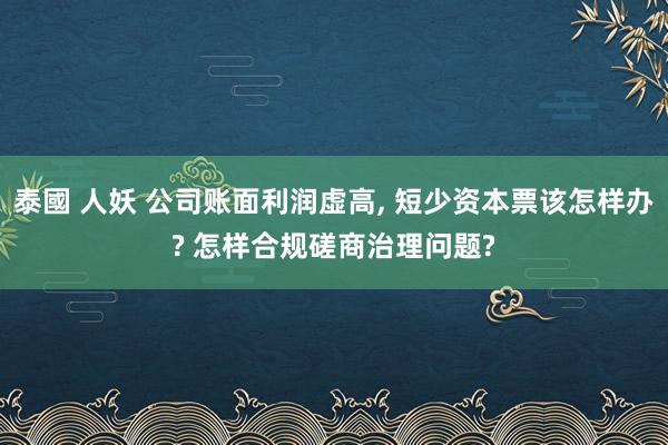 泰國 人妖 公司账面利润虚高, 短少资本票该怎样办? 怎样合规磋商治理问题?