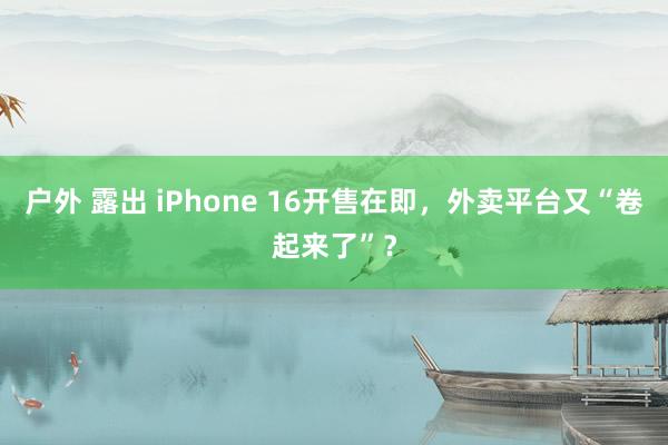 户外 露出 iPhone 16开售在即，外卖平台又“卷起来了”？