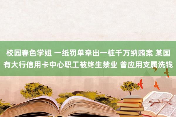 校园春色学姐 一纸罚单牵出一桩千万纳贿案 某国有大行信用卡中心职工被终生禁业 曾应用支属洗钱